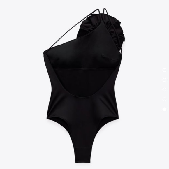 Zara Swim Zara Asymmetrical Floral Swimsuit Bodysuit Bloggers Fave